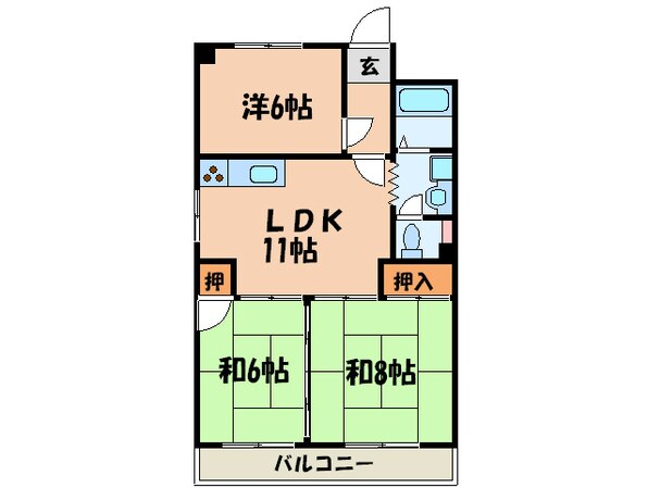 メロディーハイムの物件間取画像